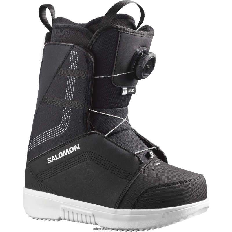 Salomon svart vit junior - snowboardskor för barn - projekt boa T82RP1404