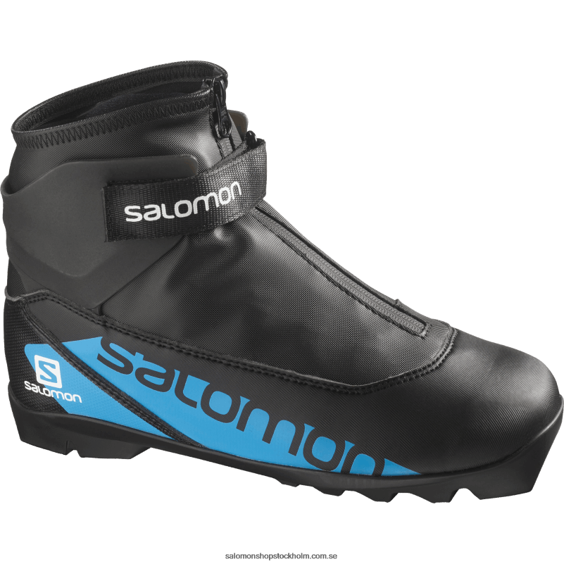 Salomon svart/processblå junior - klassiska nordiska skridskoskor för barn - r/combi T82RP1410