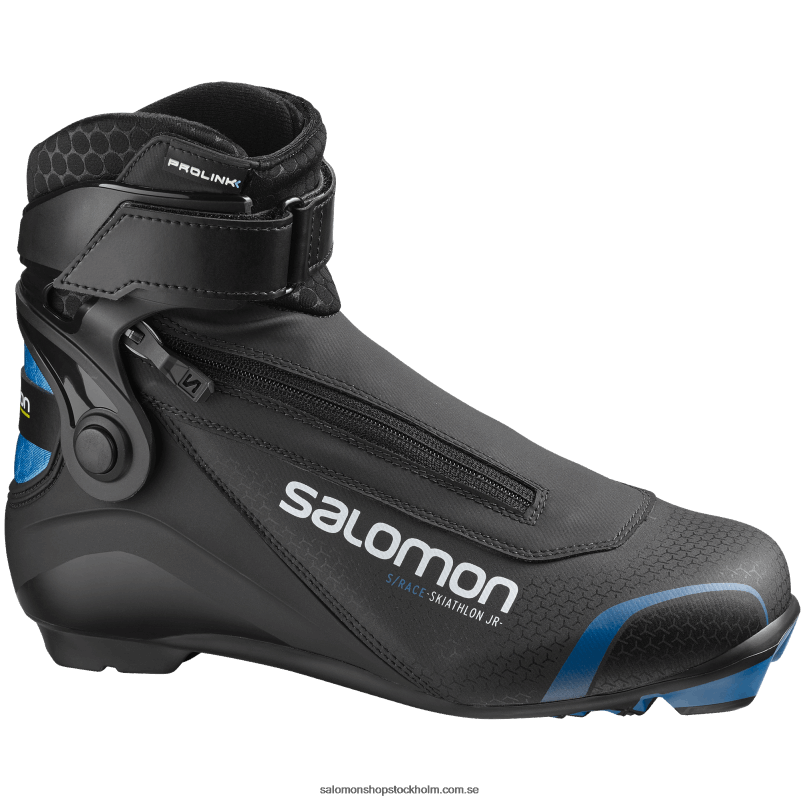 Salomon svart/processblå junior - klassiska skridskoskor för barn - s/race skiathlon junior prolink T82RP1412