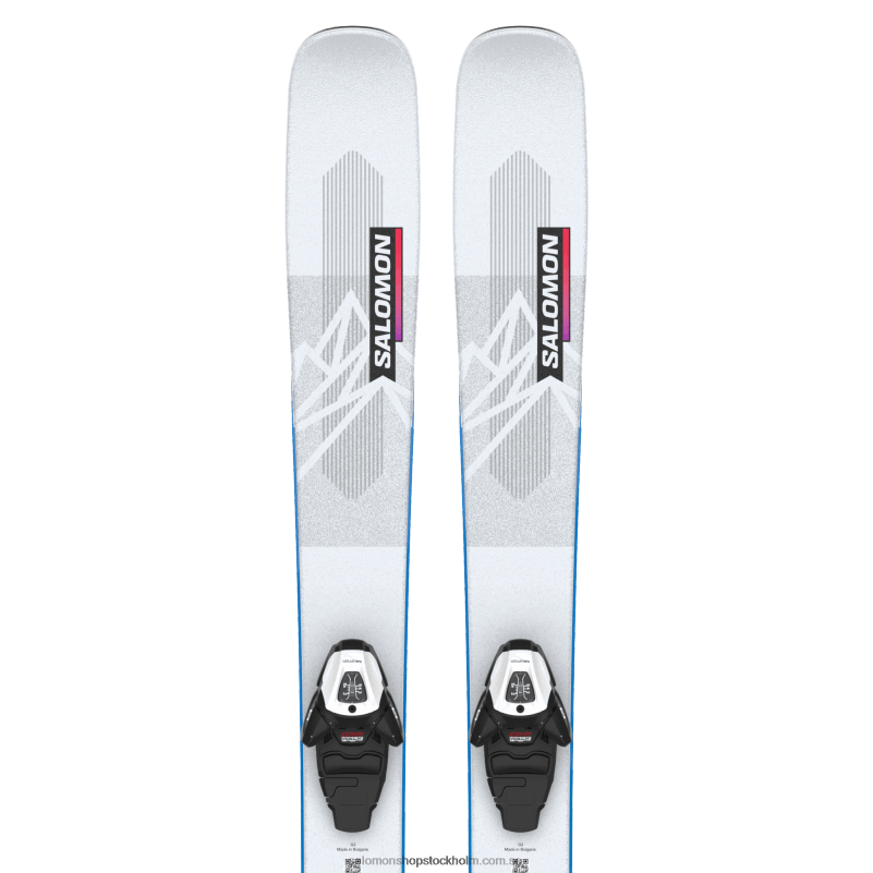 Salomon illusion blå/röd/processblå junior - barns freeride skidpaket - qst blank team (och l6) T82RP1367