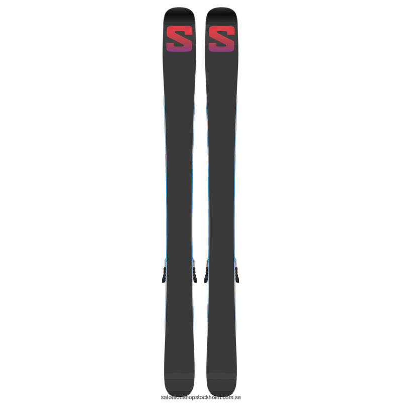 Salomon illusion blå/röd/processblå junior - barns freeride skidpaket - qst blank team (och l6) T82RP1367