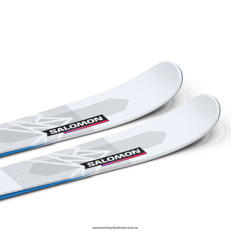 Salomon illusion blå/röd/processblå junior - barns freeride skidpaket - qst blank team (och l6) T82RP1367