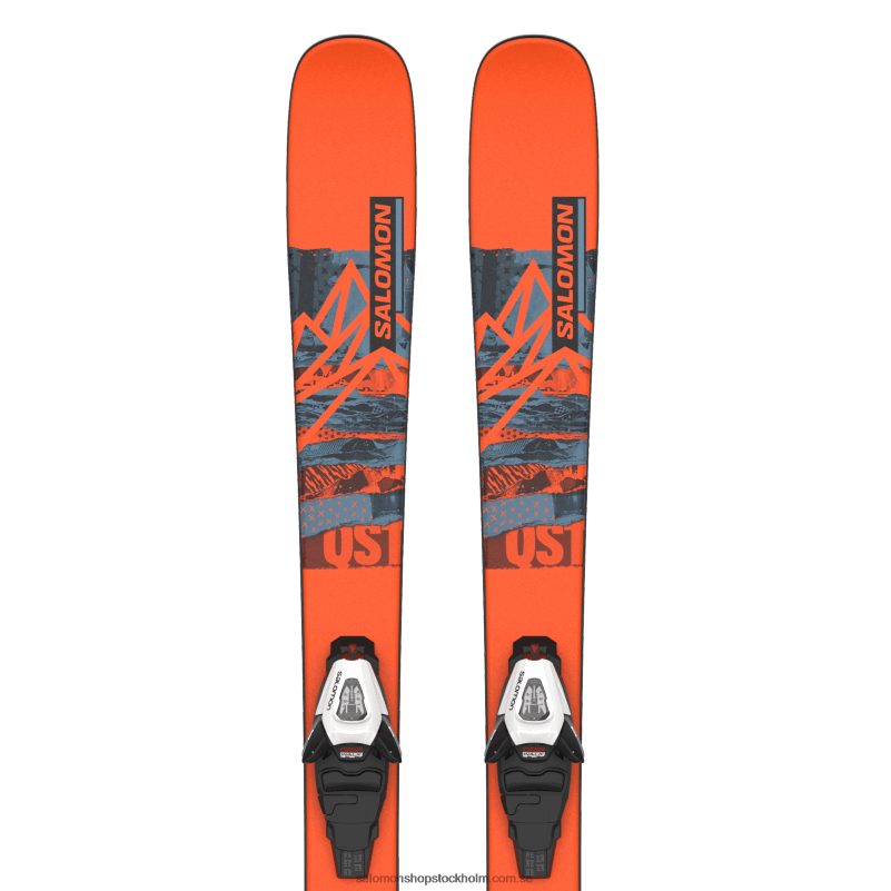 Salomon låga/kopenblå/svart junior - barns freestyle skidpaket - qst spark s (och c5) T82RP1368