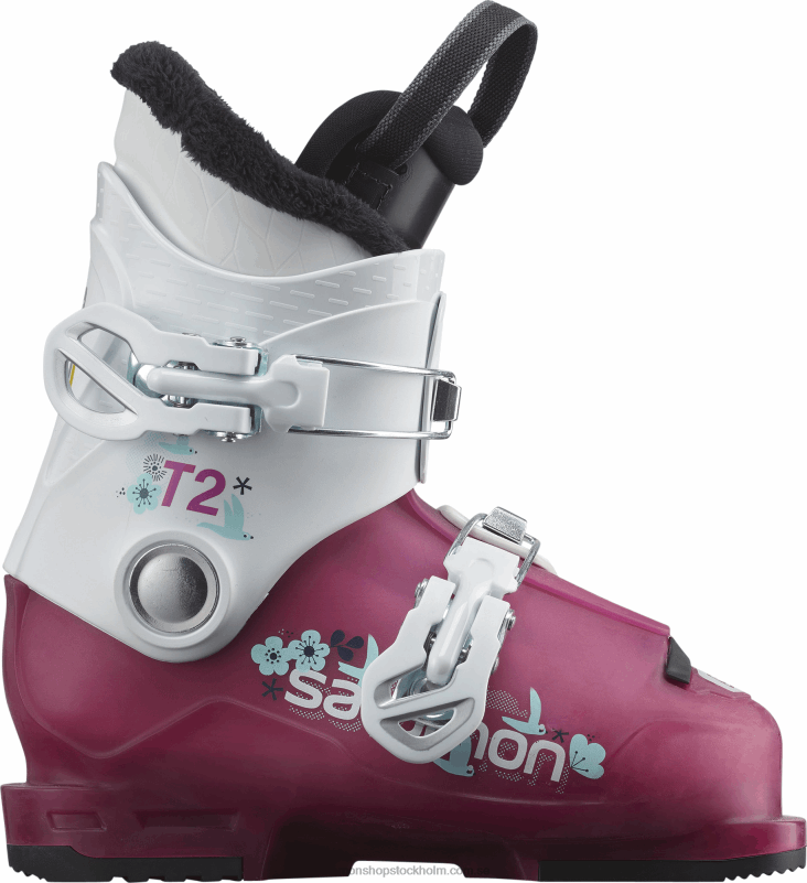 Salomon rosviolett genomskinlig/vit junior - pistkängor för barn - t2 rt tjejig T82RP1380