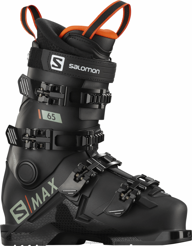 Salomon svart röd junior - pistskor för barn - s/max 65 T82RP1370