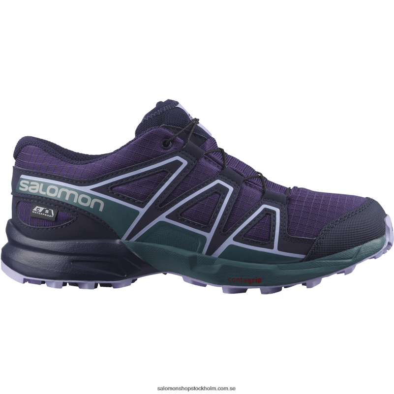 Salomon druva/gräsand blå/lavendel junior - barnskor - speedcross clima vattentät T82RP1345