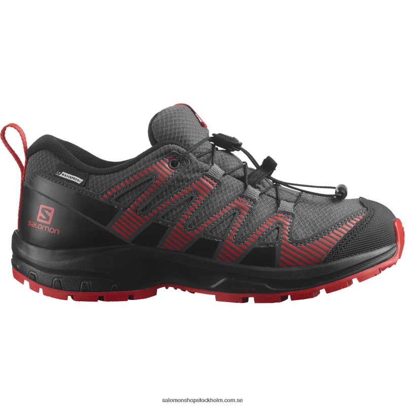 Salomon magnet/svart/vallmoröd junior - barnskor - xa pro v8 clima vattentät T82RP1361