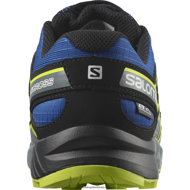 Salomon nautisk blå/svart/sur kalk junior - barnskor - speedcross clima vattentät T82RP1344