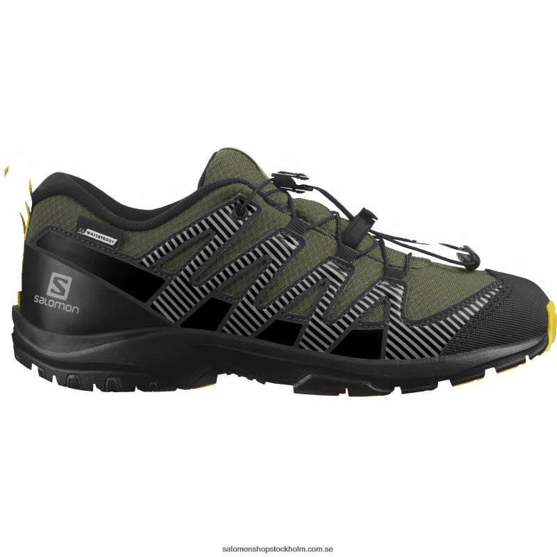 Salomon olivnatt/svart/svavel junior - barnskor - xa pro v8 clima vattentät T82RP1362