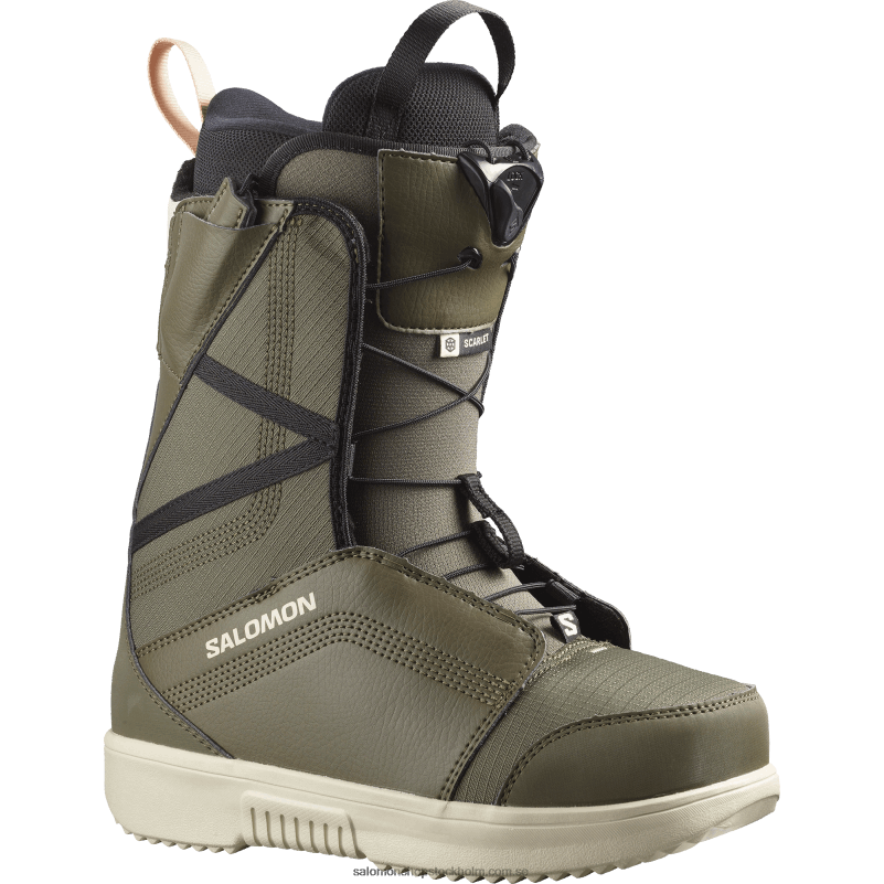 Salomon armégrön-x/regnig dag/svart snowboardstövlar för kvinnor - scarlet T82RP1421