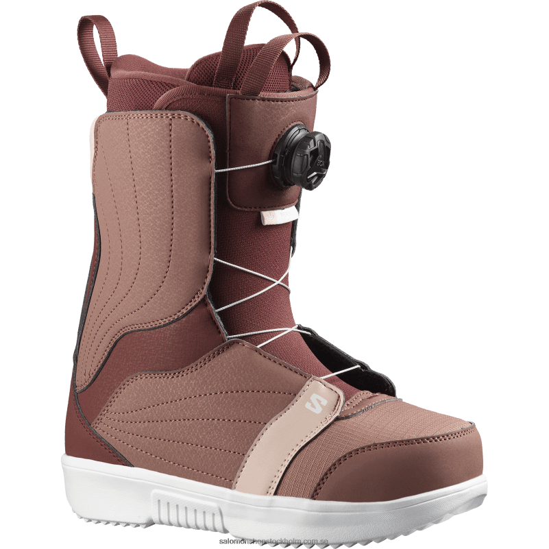 Salomon dammrosa/vinröd/ljusrosa snowboardstövlar för kvinnor - pearl boa T82RP1318