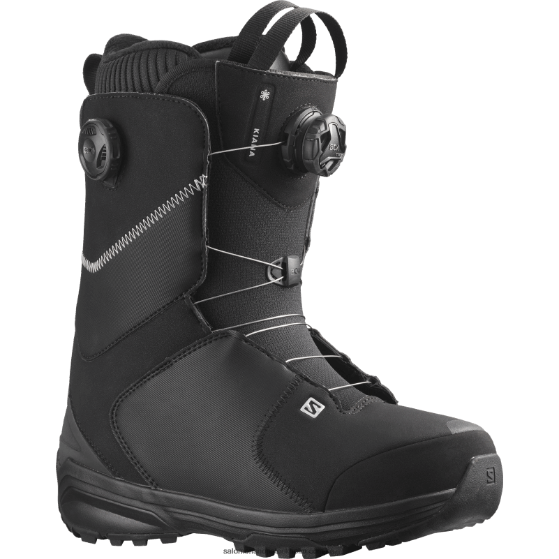 Salomon svart silver snowboardstövlar för kvinnor - kiana dual boa T82RP1316