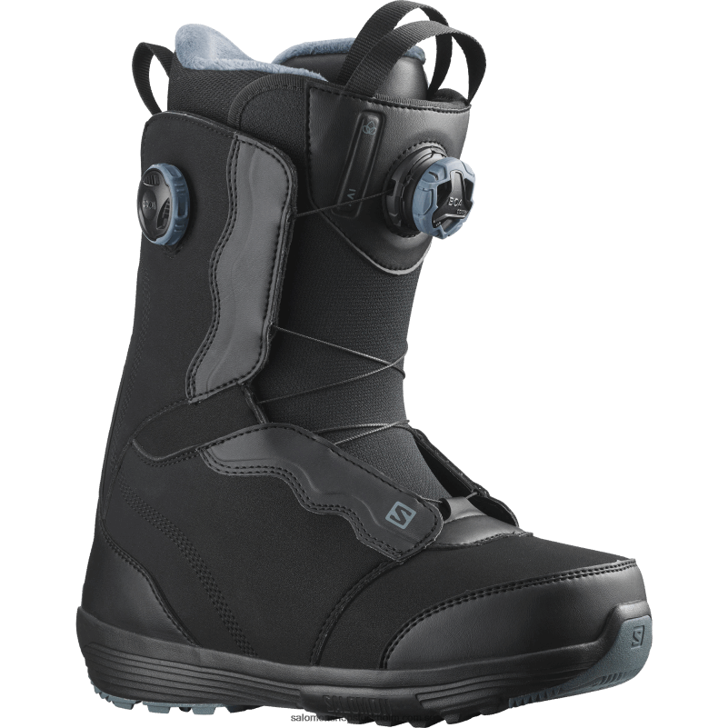 Salomon svart/stormigt väder snowboardstövlar för kvinnor - murgröna boa T82RP1320