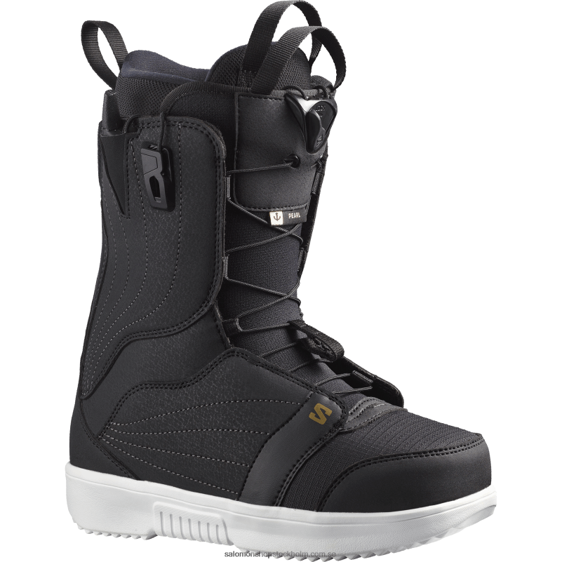 Salomon svart/vit/guld snowboardstövlar för kvinnor - pärla T82RP1324