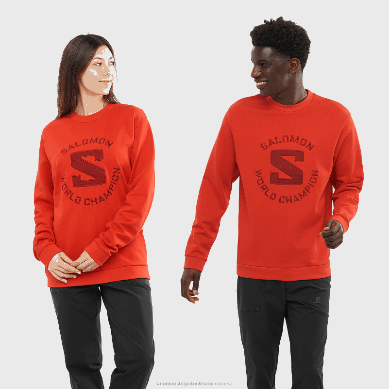 Salomon aura orange damtröja med crewneck - outlife logotyp sommar T82RP875
