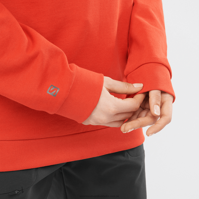 Salomon aura orange damtröja med crewneck - outlife logotyp sommar T82RP875