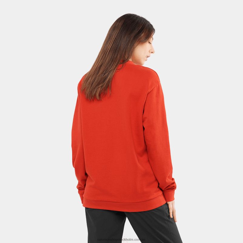 Salomon aura orange damtröja med crewneck - outlife logotyp sommar T82RP875