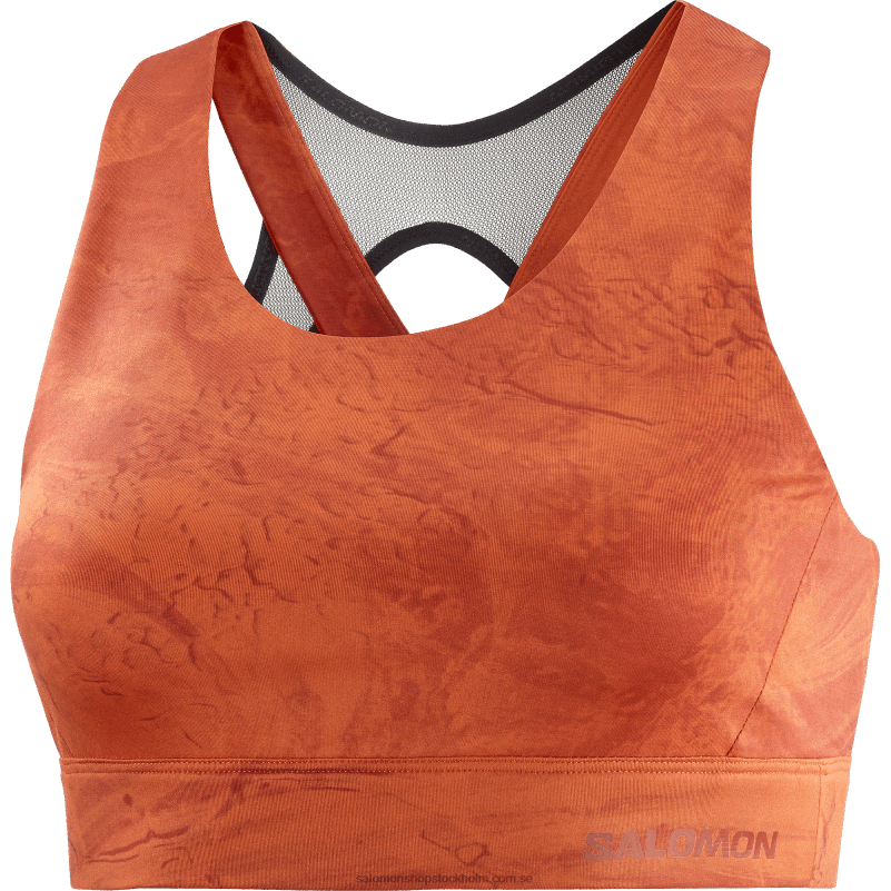 Salomon bränd ockra/bränd henna/ao dam sport bh - cross run T82RP933