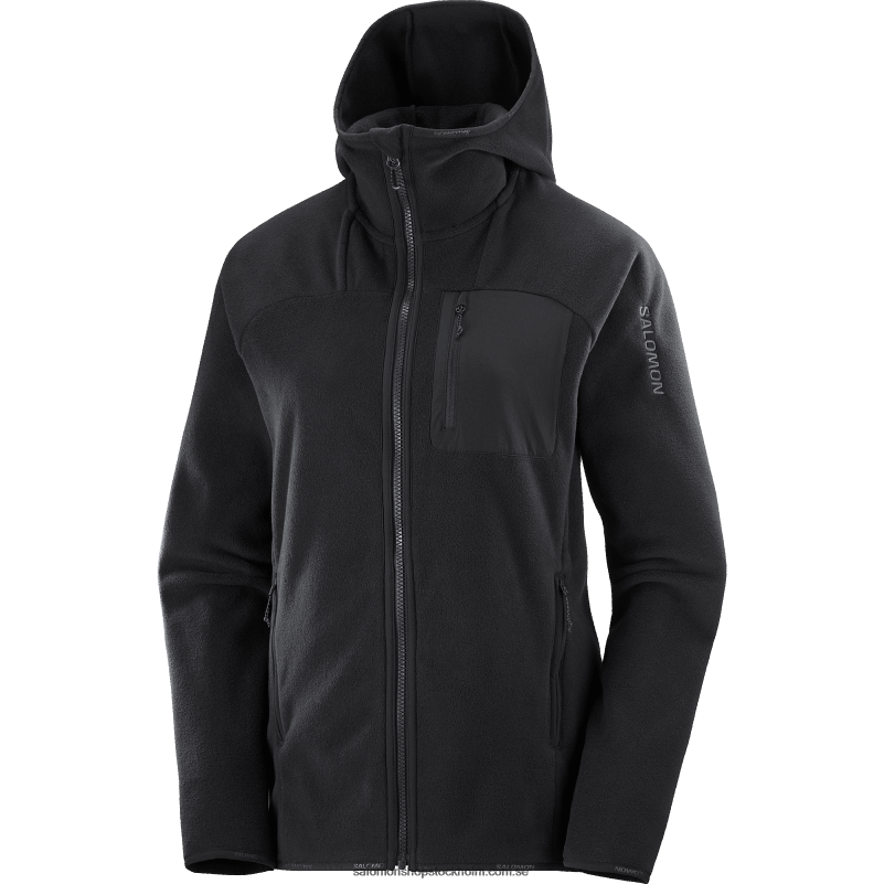 Salomon djup svart huvtröja dam mellanlagerjacka - outline polartec T82RP861