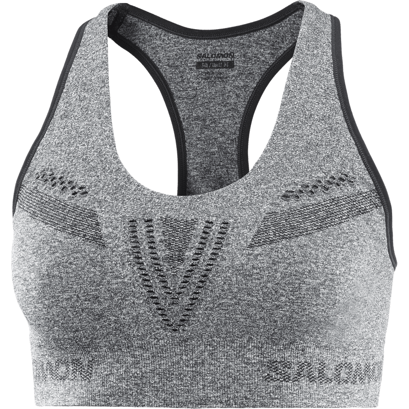 Salomon djupt svart/ljung/reflexsilver kvinnors sport-bh - viktigt drag på sömlös T82RP939