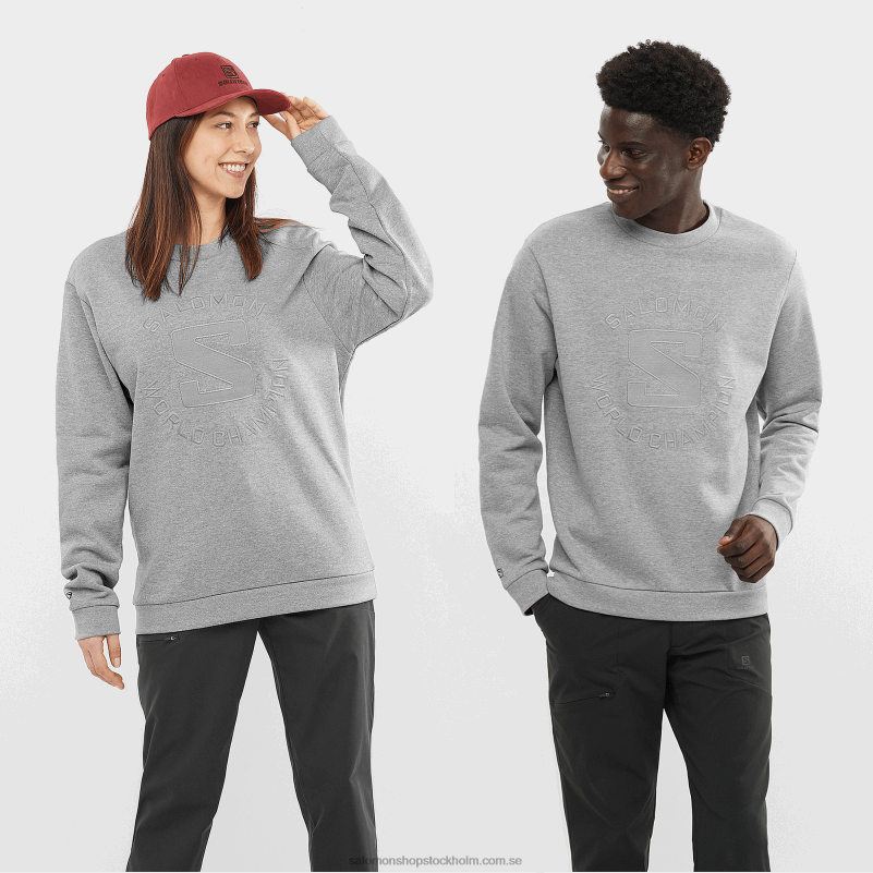 Salomon mellangrå/ljung damtröja med crewneck - outlife logotyp sommarljung T82RP869