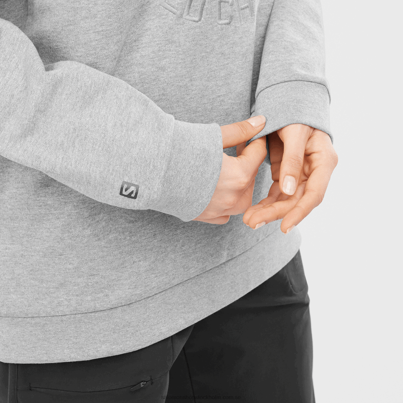 Salomon mellangrå/ljung damtröja med crewneck - outlife logotyp sommarljung T82RP869