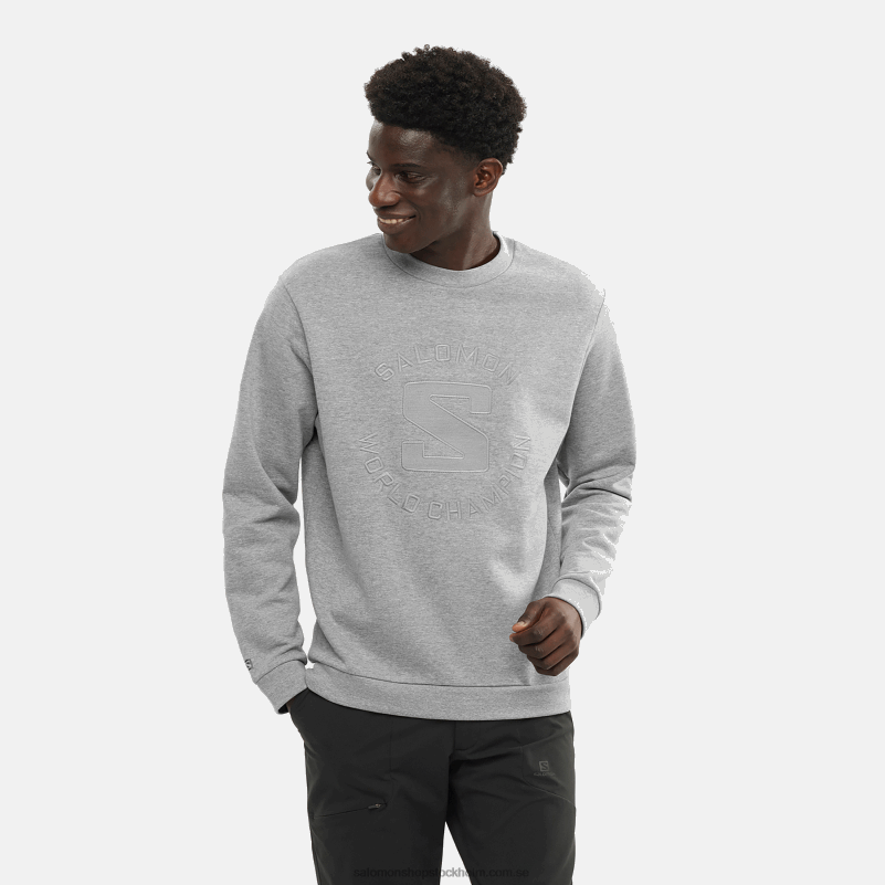 Salomon mellangrå/ljung damtröja med crewneck - outlife logotyp sommarljung T82RP869