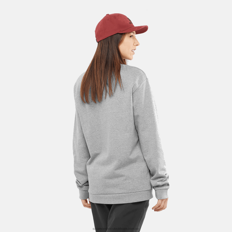 Salomon mellangrå/ljung damtröja med crewneck - outlife logotyp sommarljung T82RP869
