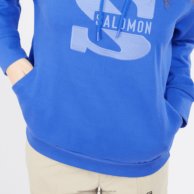 Salomon nautisk blå luvtröja för kvinnor - outlife logotyp tröja hoodie med sommar T82RP874