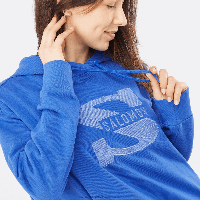 Salomon nautisk blå luvtröja för kvinnor - outlife logotyp tröja hoodie med sommar T82RP874