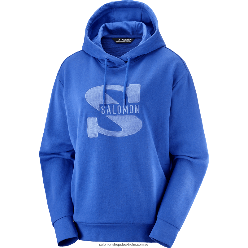 Salomon nautisk blå luvtröja för kvinnor - outlife logotyp tröja hoodie med sommar T82RP874
