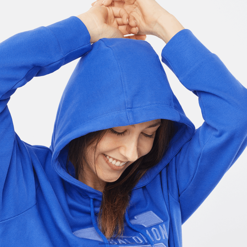 Salomon nautisk blå luvtröja för kvinnor - outlife logotyp tröja hoodie med sommar T82RP874