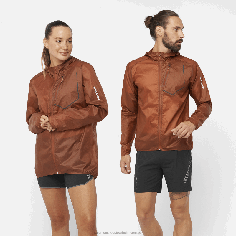Salomon bränd henna/scarlet ibis vindjacka dam - bonatti aero wind T82RP850