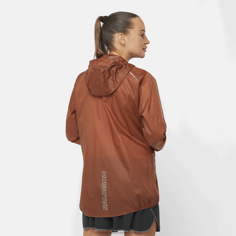 Salomon bränd henna/scarlet ibis vindjacka dam - bonatti aero wind T82RP850