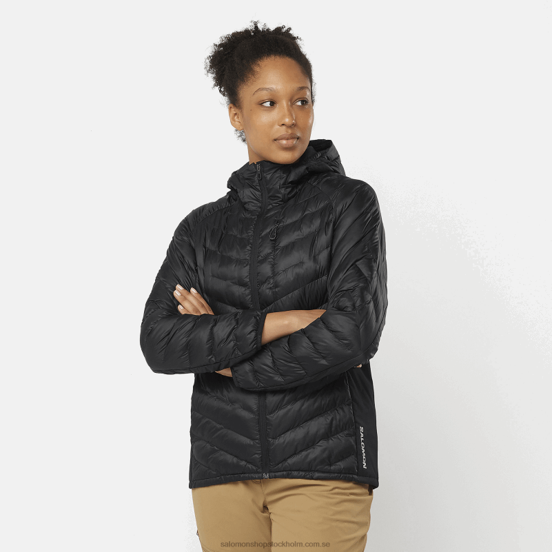 Salomon djup svart luvtröja med isolerad jacka dam - outline primaloft T82RP835