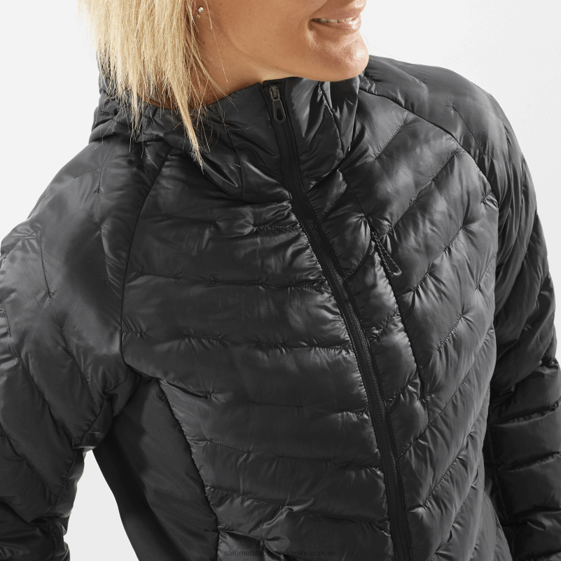 Salomon djup svart luvtröja med isolerad jacka dam - outline primaloft T82RP835