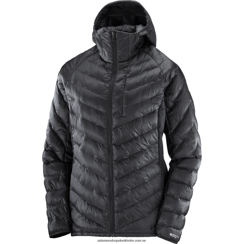 Salomon djup svart luvtröja med isolerad jacka dam - outline primaloft T82RP835