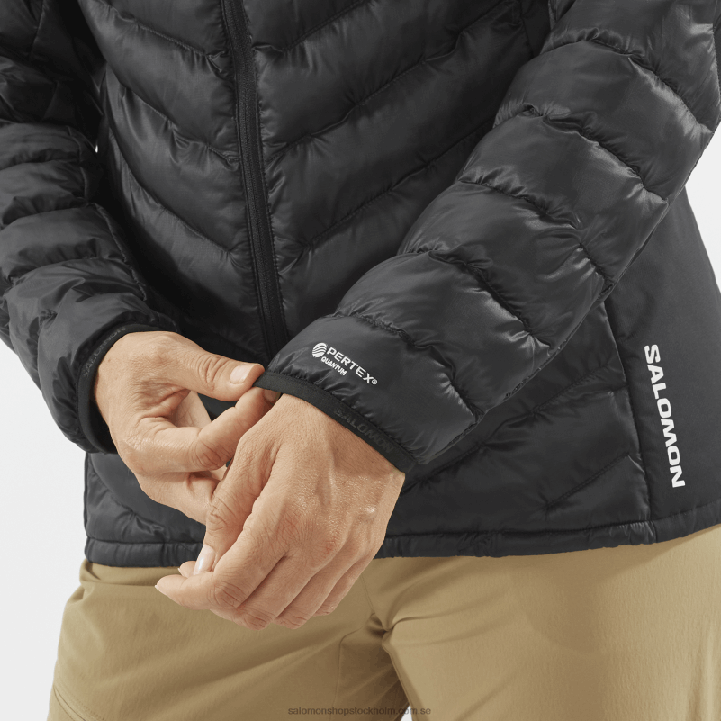 Salomon djup svart luvtröja med isolerad jacka dam - outline primaloft T82RP835