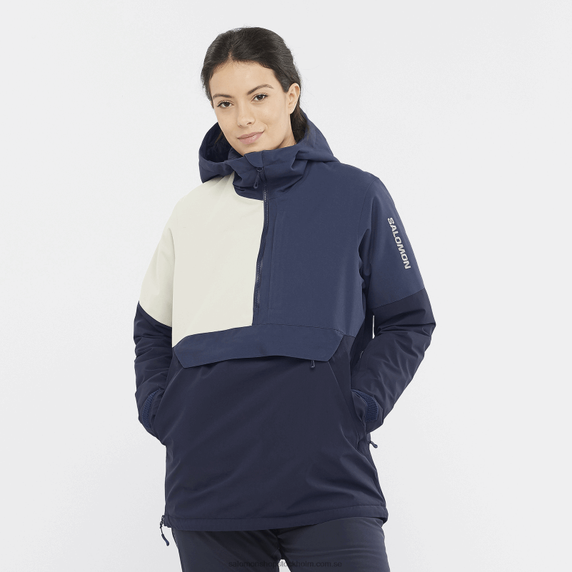 Salomon natthimlen/humör indigo/plaza taupe damisolerad anorak - inget drama T82RP858