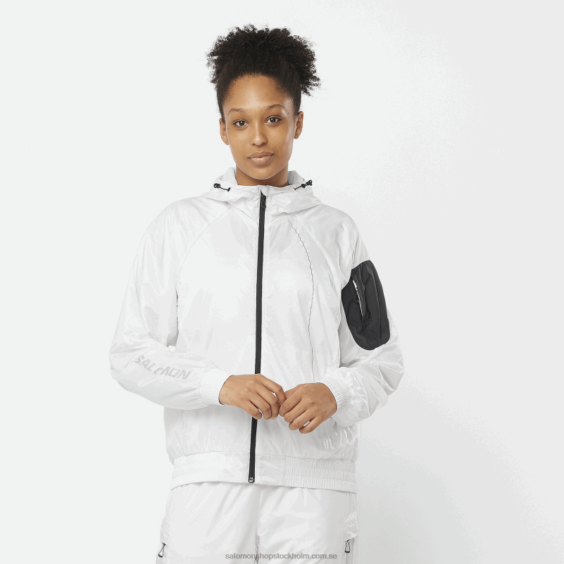 Salomon vit/djup svart dam vindjacka - equipe T82RP833
