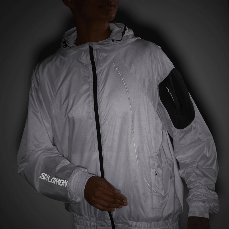Salomon vit/djup svart dam vindjacka - equipe T82RP833