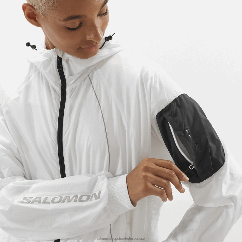 Salomon vit/djup svart dam vindjacka - equipe T82RP833