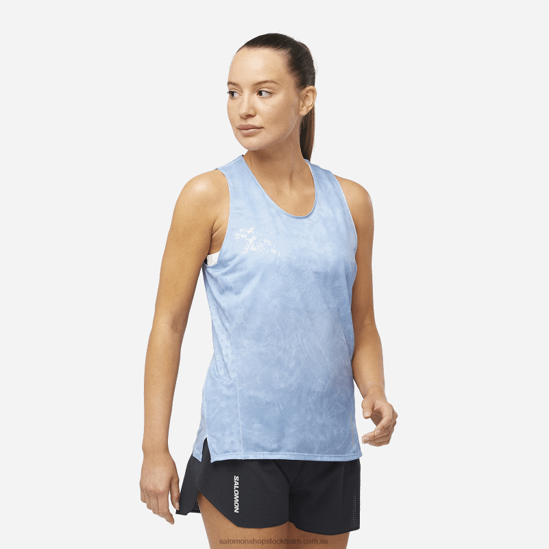 Salomon chambray blå/engelsk herrgård damtank - sense aero T82RP906