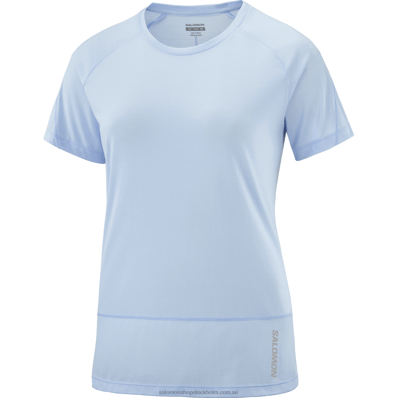 Salomon chambray blå/ljung kortärmad dam t-shirt - cross run T82RP882