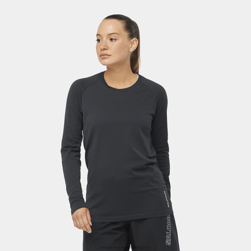 Salomon djup svart Långärmad t-shirt dam - sense aero seamless T82RP908