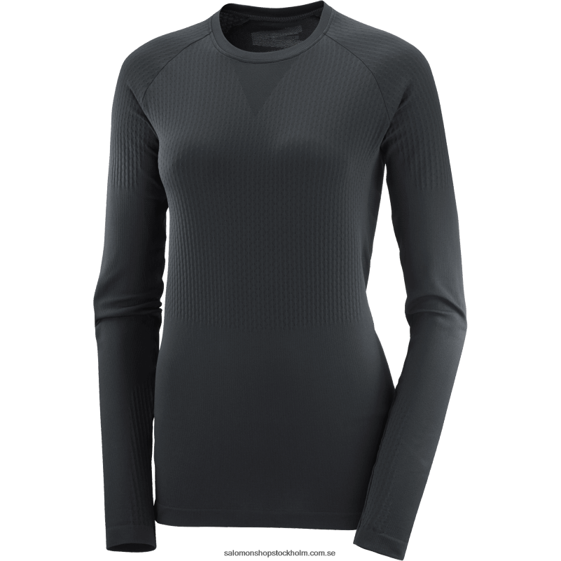 Salomon djup svart Långärmad t-shirt dam - sense aero seamless T82RP908