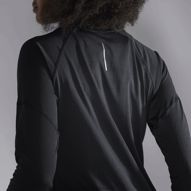 Salomon djup svart dam långärmad t-shirt - cross run T82RP917
