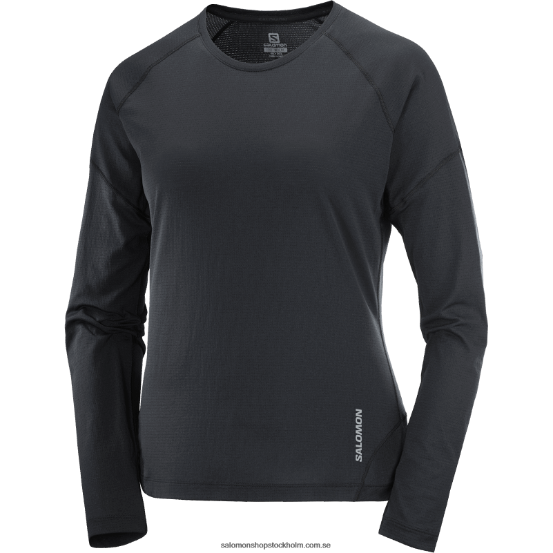 Salomon djup svart dam långärmad t-shirt - cross run T82RP917