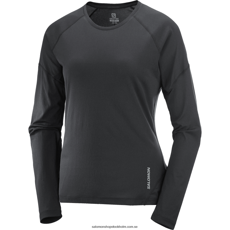 Salomon djup svart/kapsel dam långärmad t-shirt - cross run T82RP918