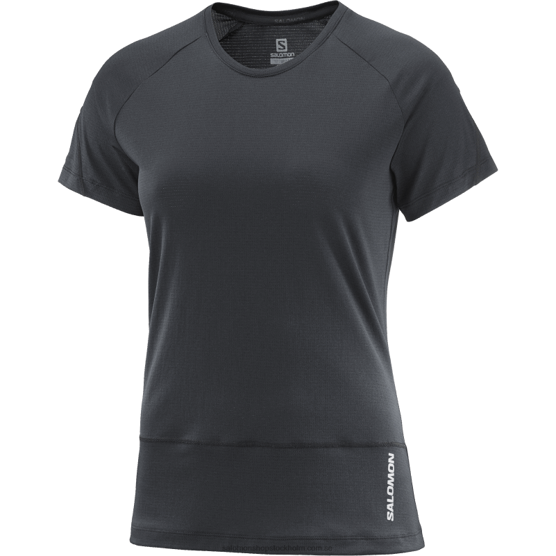 Salomon djup svart kortärmad dam t-shirt - cross run T82RP883